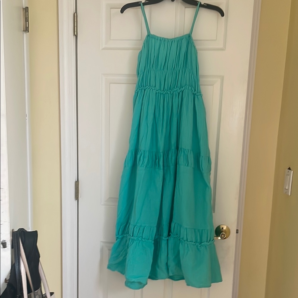 Womens Teal Maxi Summer Dress, gauze material NWOT